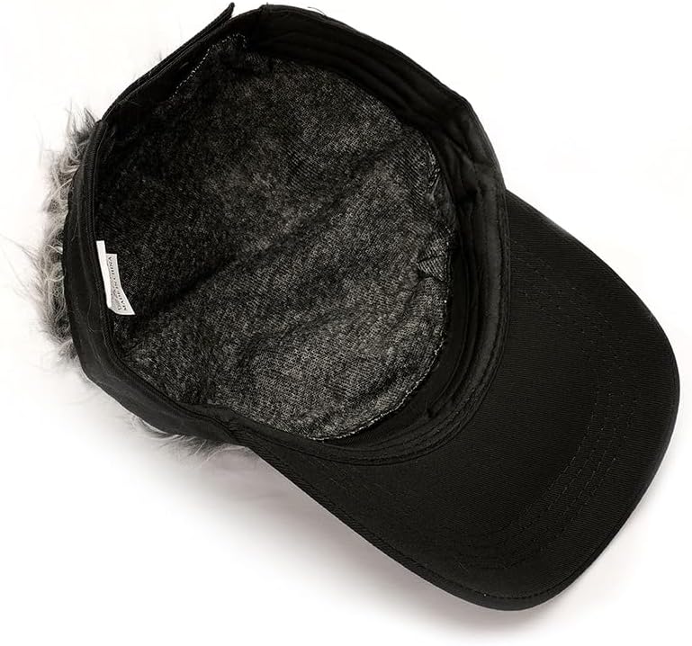Ctallthy Men's Novelty Hair Visor Sun Cap Wig Peaked Baseball Hat with Spiked Hairs Sun Hats Birthday Gift - Image 4